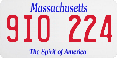 MA license plate 9IO224