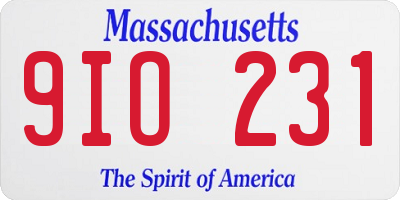 MA license plate 9IO231