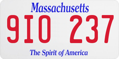 MA license plate 9IO237