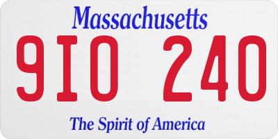 MA license plate 9IO240