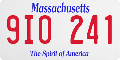 MA license plate 9IO241