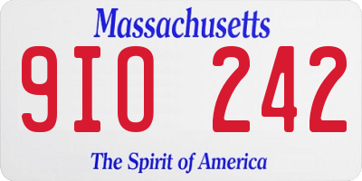 MA license plate 9IO242