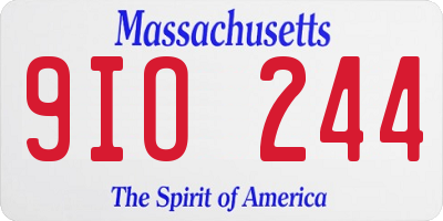 MA license plate 9IO244