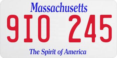 MA license plate 9IO245