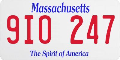 MA license plate 9IO247