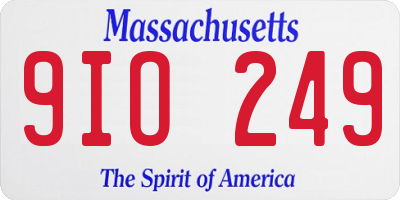MA license plate 9IO249