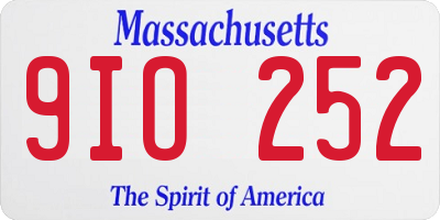 MA license plate 9IO252
