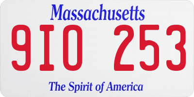 MA license plate 9IO253