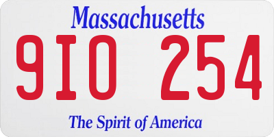 MA license plate 9IO254