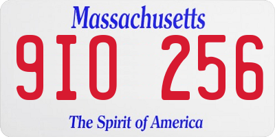 MA license plate 9IO256