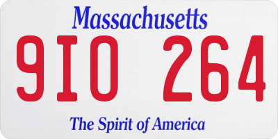 MA license plate 9IO264