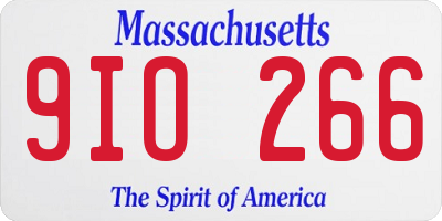MA license plate 9IO266