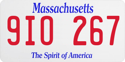 MA license plate 9IO267