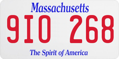 MA license plate 9IO268
