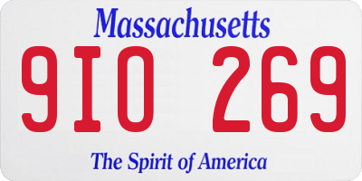 MA license plate 9IO269