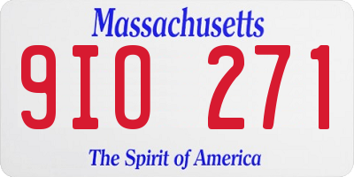 MA license plate 9IO271