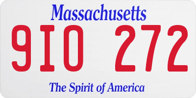 MA license plate 9IO272