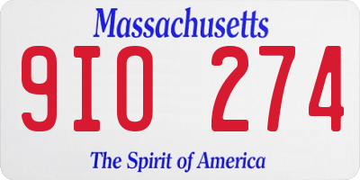 MA license plate 9IO274