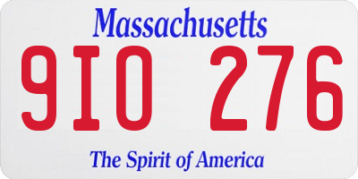 MA license plate 9IO276