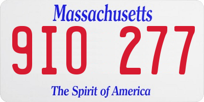 MA license plate 9IO277
