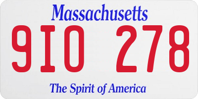 MA license plate 9IO278
