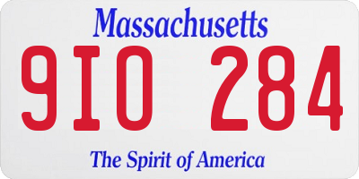 MA license plate 9IO284