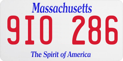 MA license plate 9IO286
