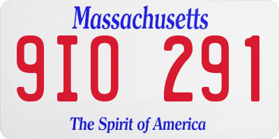 MA license plate 9IO291