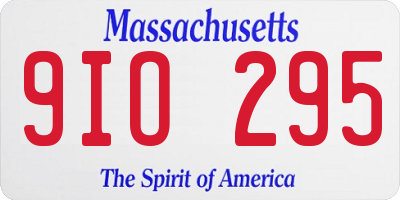 MA license plate 9IO295