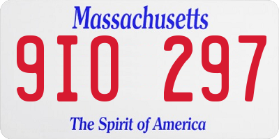MA license plate 9IO297