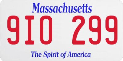 MA license plate 9IO299