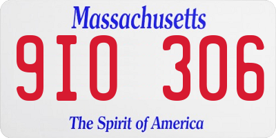 MA license plate 9IO306