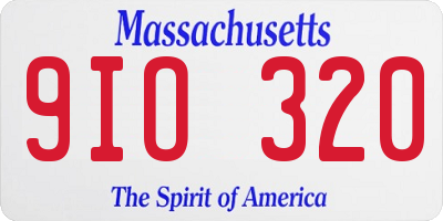 MA license plate 9IO320