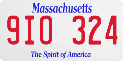 MA license plate 9IO324