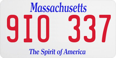 MA license plate 9IO337