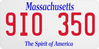 MA license plate 9IO350