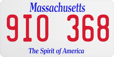 MA license plate 9IO368