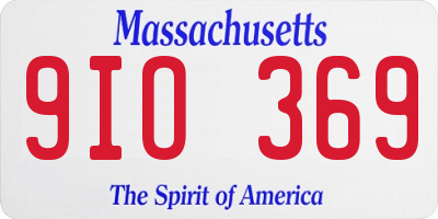 MA license plate 9IO369