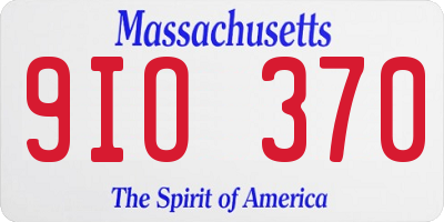MA license plate 9IO370