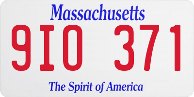 MA license plate 9IO371