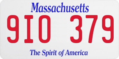MA license plate 9IO379