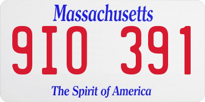 MA license plate 9IO391