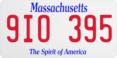 MA license plate 9IO395