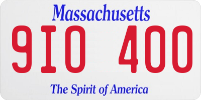 MA license plate 9IO400