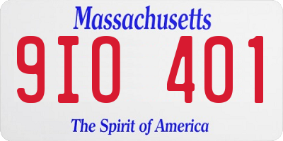 MA license plate 9IO401