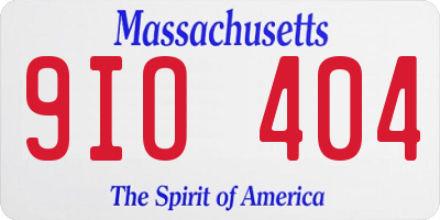 MA license plate 9IO404
