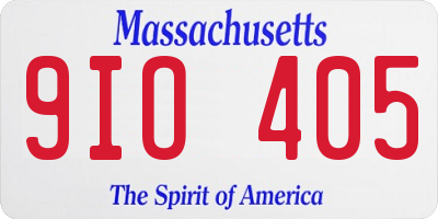 MA license plate 9IO405