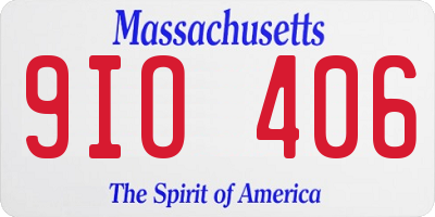 MA license plate 9IO406