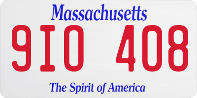 MA license plate 9IO408