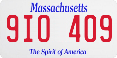 MA license plate 9IO409